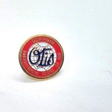 Vintage Otis Globe Logo Lapel Pin ISO 9001 Certified Quality Red White Enamel picture