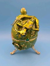Keren Kopal Frogs Faberge Egg with Frogs Inside E676 Austrian Crystals 2012 picture