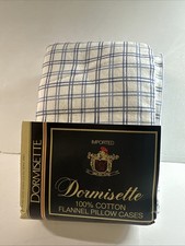 Vintage Dormisette 100% Cotton Flannel Pillow Cases - West Germany  picture