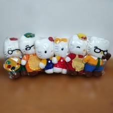 Sanrio Vintage Hello Kitty 1998 6-Piece Plush Set: Papa, Mama, Kitty, Mimmy, picture