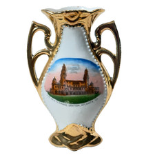 TERMINAL STATION - ATLANTA Georgia GA ANTIQUE Souvenir TRINKET GOLD VASE picture
