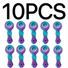 10 Pack Blue Silicone Beehive Water Pipe w/ Glass Bowl Smoking Set picture
