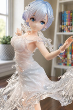 Re Zero Rem Figure Water Dress 24cm 9.4in Anime Statue Collectible Display Gift picture