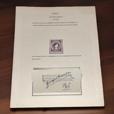 Georges Enesco Signed Autograph 1946 Vintage Stamp Presentation Page Enescu picture