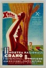 KINGDOM OF ITALY IIst WHEAT EXHIBITION X° MARCH ON ROME PLASTIC MATERIAL CARD picture