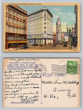 Oakland, CA-California, 14th & Broadway Street Scene c1945 Post Vintage Postcard picture