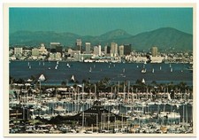 San Diego California Aerial View Across the Bay Vintage Postcard #1793 picture