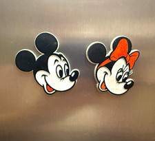 Vintage 1980s Disney Mickey & Minnie Mouse Rubber Fridge Magnets picture