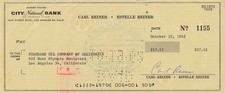Carl Reiner Signed Autographed Canceled Check 1962 picture