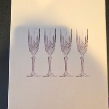 Marquis by Waterford Crystal Diamond Cut Champagne Flutes Set of 4 6 oz Clear picture