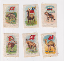 c1912 Lot  of 6 Diff National Animals with Flags Tobacco Co   Silks  2a picture