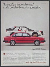 1984 PRINT AD AUDI 4000S Quattro 