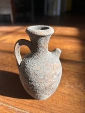 Vintage Small Terracotta Clay Jug with Handle and Spout picture