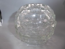 VTG FOSTORIA HOMCO CLEAR CUBIST GLASS AMERICAN FAIRY LIGHT CANDLE HOLDER picture