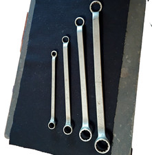 4 Barcalo Buffalo 3/8 Thru 7/8 SAE Box End Offset Wrenches USA Vintage Set picture