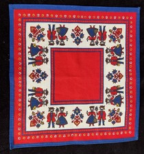 Vintage Dutch German  Handkerchief Table Sq Candle Mat Germany Tag cotton EUC picture