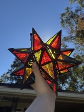vintage stained glass star lantern picture