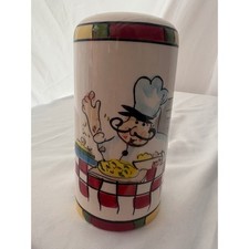 Vintage Ceramic Chef Salt or Pepper Shaker Italian Bistro Kitchen Decor 6 Inch picture