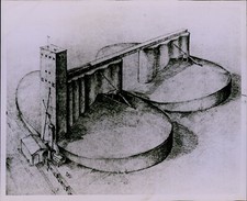LG769 1952 Original Photo GRAIN STORAGE BINS Sketch Design Cargill Inc Minnesota picture