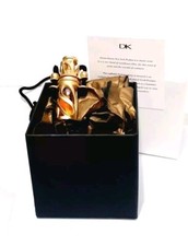 Vintage Donna Karan 1/8 oz Parfum Signature Filigree Pendant 24K Gold Plate picture