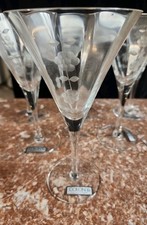 Colony Glass Sandra Etched  Water Wine Goblets Glasses Set Of 6 New,  7 5/8