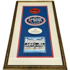 Vtg Carlton Hotel Cannes Memorabilia, French Riviera Travel Art InterContinental picture