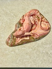 Absolutely Beautiful Detailed Rhodochrosite Carving Of Gecko From Argentina picture