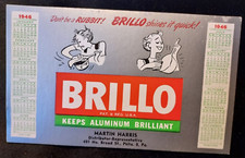 1946 Advertising Premium Blotter BRILLO Cleaning Pads Martin Harris Philadelphia picture
