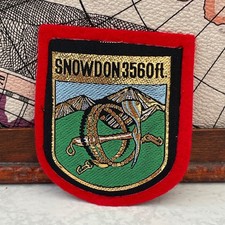 Vintage Snowdon Patch Snowdonia Wales Hiking Summit Climbing Souvenir Badge picture