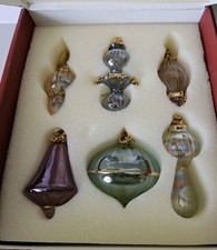 Lenox Crystal Ornaments Olde World Christmas Set Of 6 Assorted Colors In Box picture