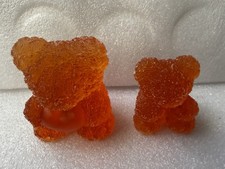 Resin Teddy Bears, 2 1/2 & 3 Inches Tall Unpainted In Orange Resin Color. picture