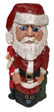 5.5” Santa Folk Art Figurine Resin Vtg 1990s Christmas Holiday picture
