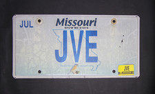 Original 2019  Missouri Personalized License Plate, JVE picture
