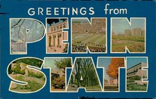 Vintage Greetings From Penn State University Large Letter Postcard picture