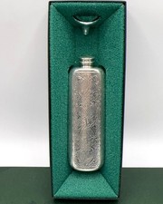 Scottish Piper Pewter Celtic Knot Slim Hip Flask Engraved Made in UK Box Funnel picture