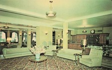 Martinsville IN Indiana Home Lawn Mineral Springs Hotel Lobby Vtg Postcard 11A picture