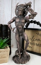 Celtic Shaman God Cernunnos The Horned God Holding Torc & Snake With Fox Statue picture