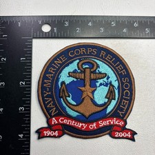 Vtg 1904-2004 NAVY MARINE CORPS RELIEF SOCIETY Century Of Service Patch 501J picture