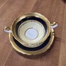 Aynsley Windsor Cobalt Blue 7167 Cream, Soup, & Saucer Flat picture