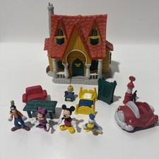 Vintage Disney Mickey Mouse Toontown Micro Playset House Figures and Furniture picture