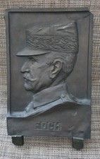 Rare WW I Military Hero Ferdinand  Foch Bronze Plaque. 11