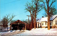 Pulp Mill Bridge Otter Creek Middlebury Vermont VT Addison County Snow Postcard picture