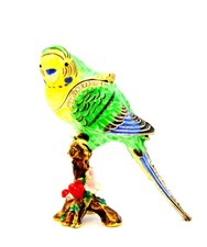 Ciel Jeweled Parakeet Trinket Box. Beautifully Made with Austrian Crystals picture