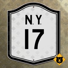 New York state route 17 highway marker road sign 1951 Olean Binghamton 15x19 picture