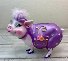 Pig Invasion Pink & Purple Sassy Pigs Collectible Coin Piggy Bank Sculpture picture