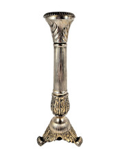 Single Vintage 10.25” ornate heavy Two tone silver plated Candle stick holder picture