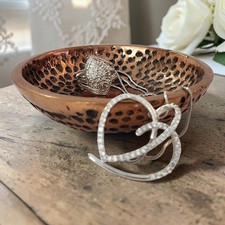 Vintage Hammered Dimpled Copper Trinket Bowl Dish Heavy 3.75