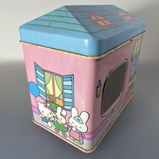 Sanrio Hello Kitty Vintage 1988 House Shaped Tin Storage Box Container Rust picture