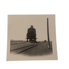 Vtg Norry PRR Railroad Yard Coal Tower Photo 3.25x3.25 B&W Original picture