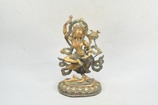Tibetan Bronze Dancing Dakini Statue, Antique Himalayan Goddess Sculpture, picture